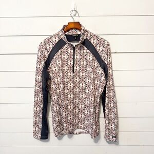 Kerrits Rail Side Quarter Zip Fleece Tech Top in Horse Print Size XL